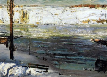 Hielo flotante George Wesley Bellows 1910 Paisaje realista George Wesley Bellows Pinturas al óleo